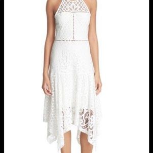 Parker white halter dress in eyelet lace